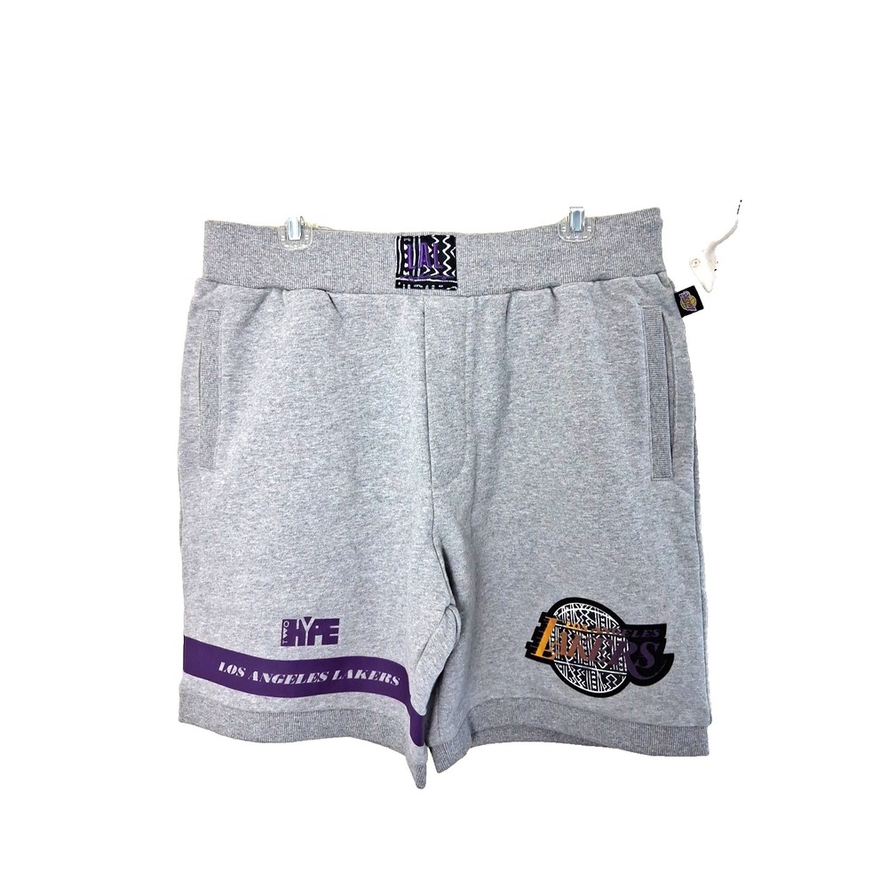NBA X Two Hype Gray Los Angeles Lakers Culture Hoops Classic Fleece Shorts‎ Lrg